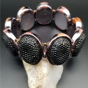Faux geode black onyx healing bracelet. B616
